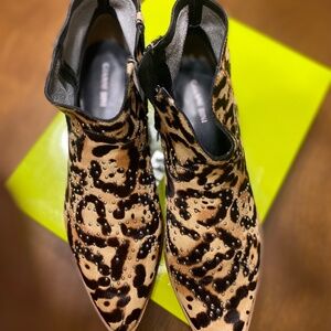 Leather Animal Print Ankle Boot